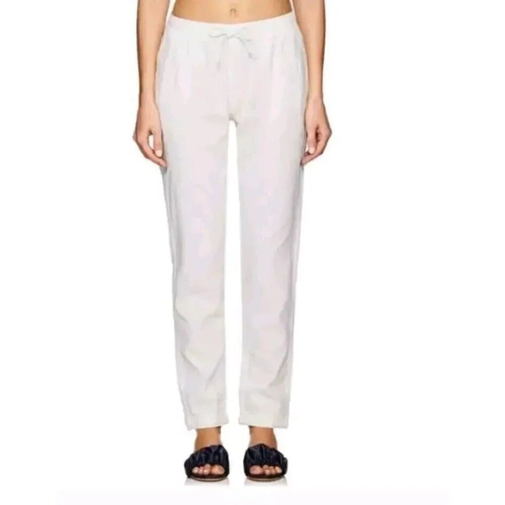 Onia Ella Linen Blend Beach Pants in White  Size Medium